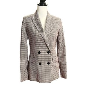 Bershka Houndstooth Double Breasted Blazer Suit Lilac & Black Size XS